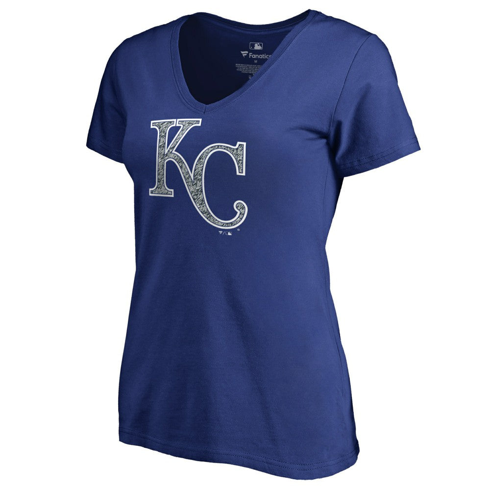 Kansas City Royals Women's Static Logo V-Neck T-Shirt - Royal T-shirts