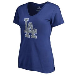 Los Angeles Dodgers Women's Static Logo V-Neck T-Shirt - Royal T-shirts