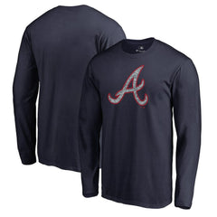 Atlanta Braves Static Logo Long Sleeve T-Shirt - Navy T-shirts