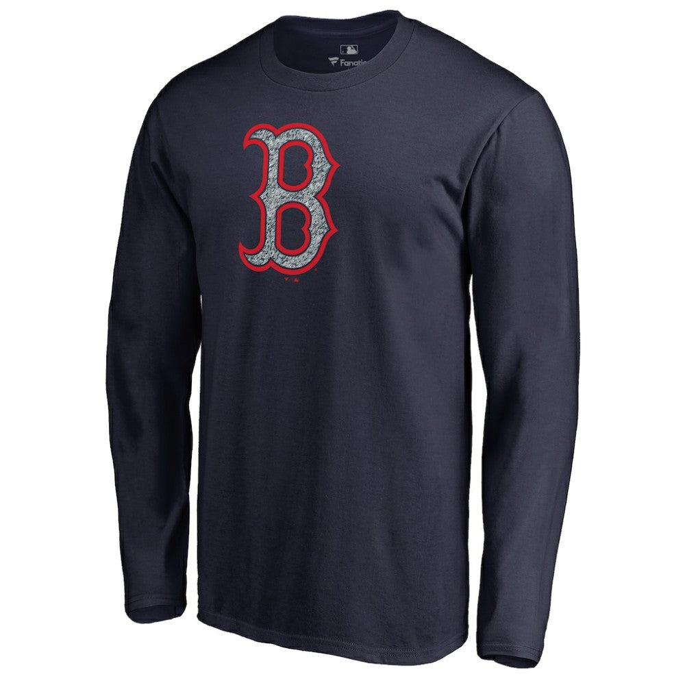 Boston Red Sox Static Logo Long Sleeve T-Shirt - Navy T-shirts