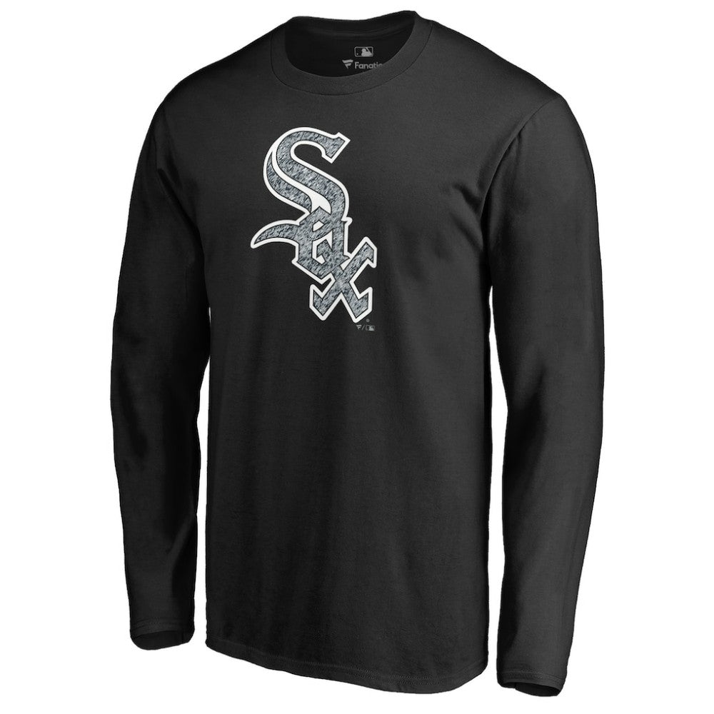 Chicago White Sox Static Logo Long Sleeve T-Shirt - Black T-shirts