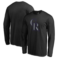 Colorado Rockies Static Logo Long Sleeve T-Shirt - Black T-shirts