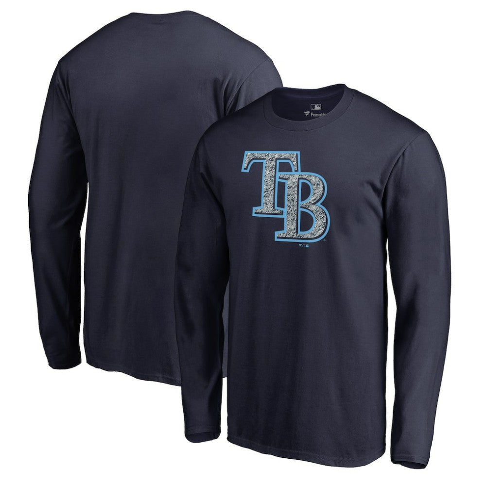 Tampa Bay Rays Static Logo Long Sleeve T-Shirt - Navy T-shirts