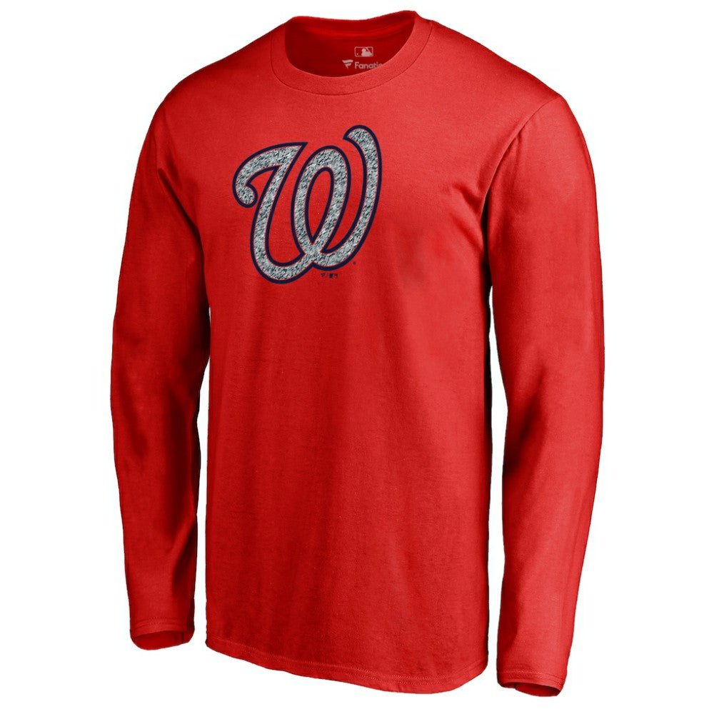 Washington Nationals Static Logo Long Sleeve T-Shirt - Red T-shirts