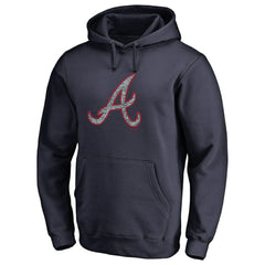 Atlanta Braves Static Logo Pullover Hoodie - Navy Hoodies