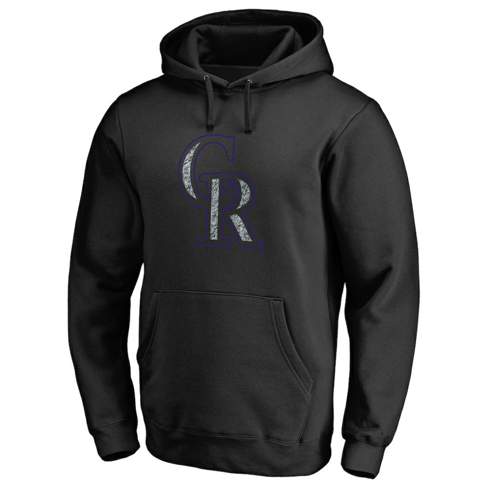 Colorado Rockies Static Logo Pullover Hoodie - Black Hoodies