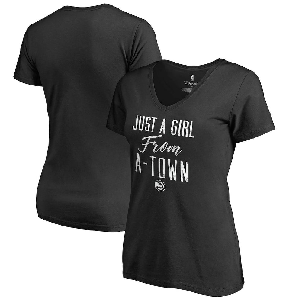 Atlanta Hawks Women's Just a Girl V-Neck T-Shirt Black