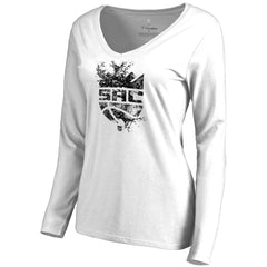 Sacramento Kings Women's Splash Long Sleeve V-Neck T-Shirt White