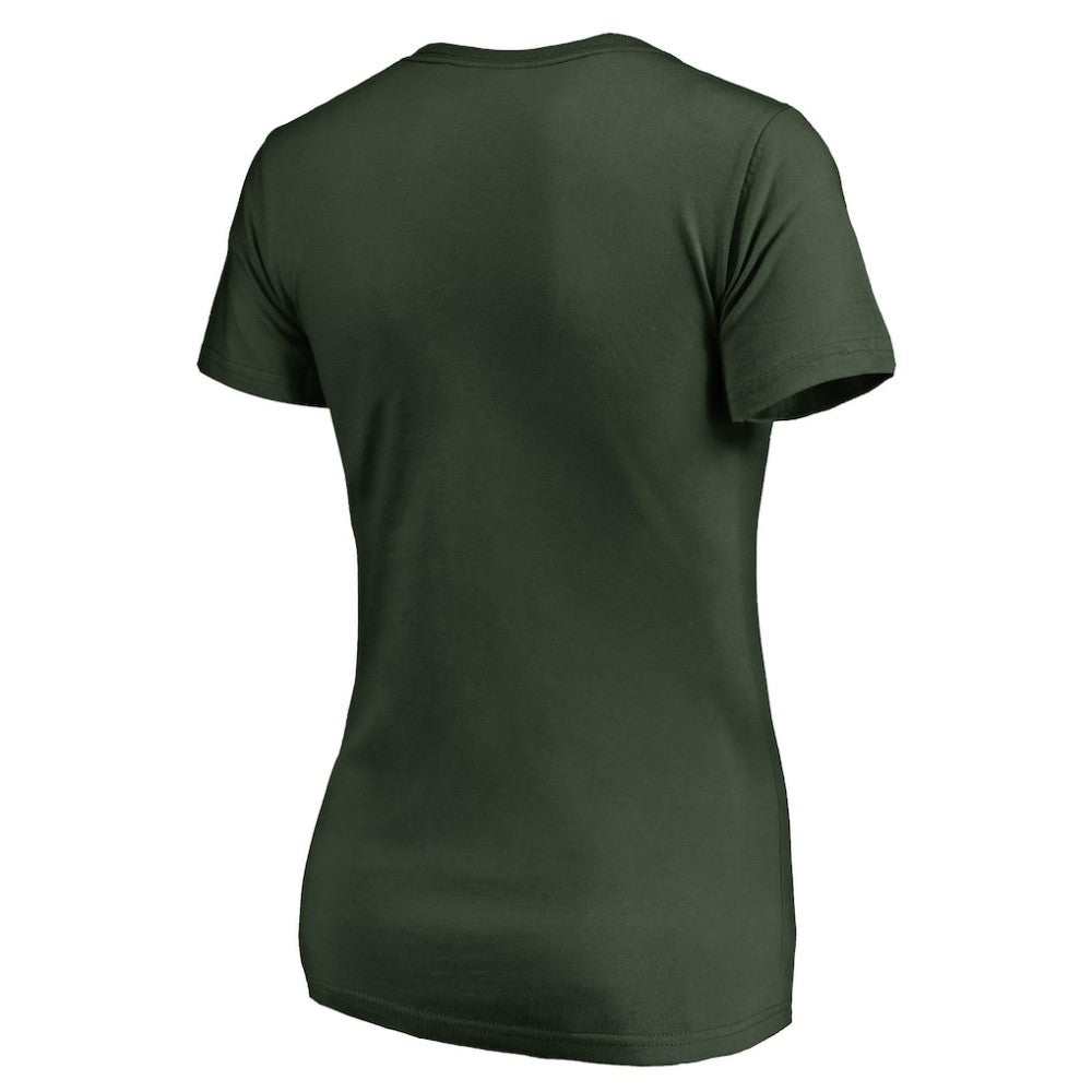 NHL Minnesota Wild Women's Static Logo V-Neck T-Shirt - Green