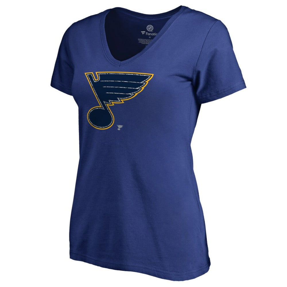 NHL St. Louis Blues Women's Static Logo V-Neck T-Shirt - Royal