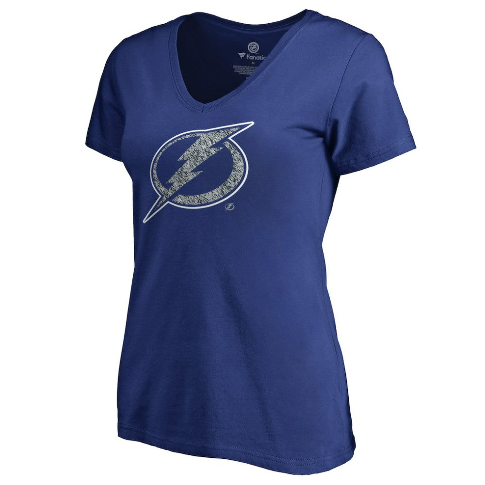 NHL Tampa Bay Lightning Women's Static Logo V-Neck T-Shirt - Blue