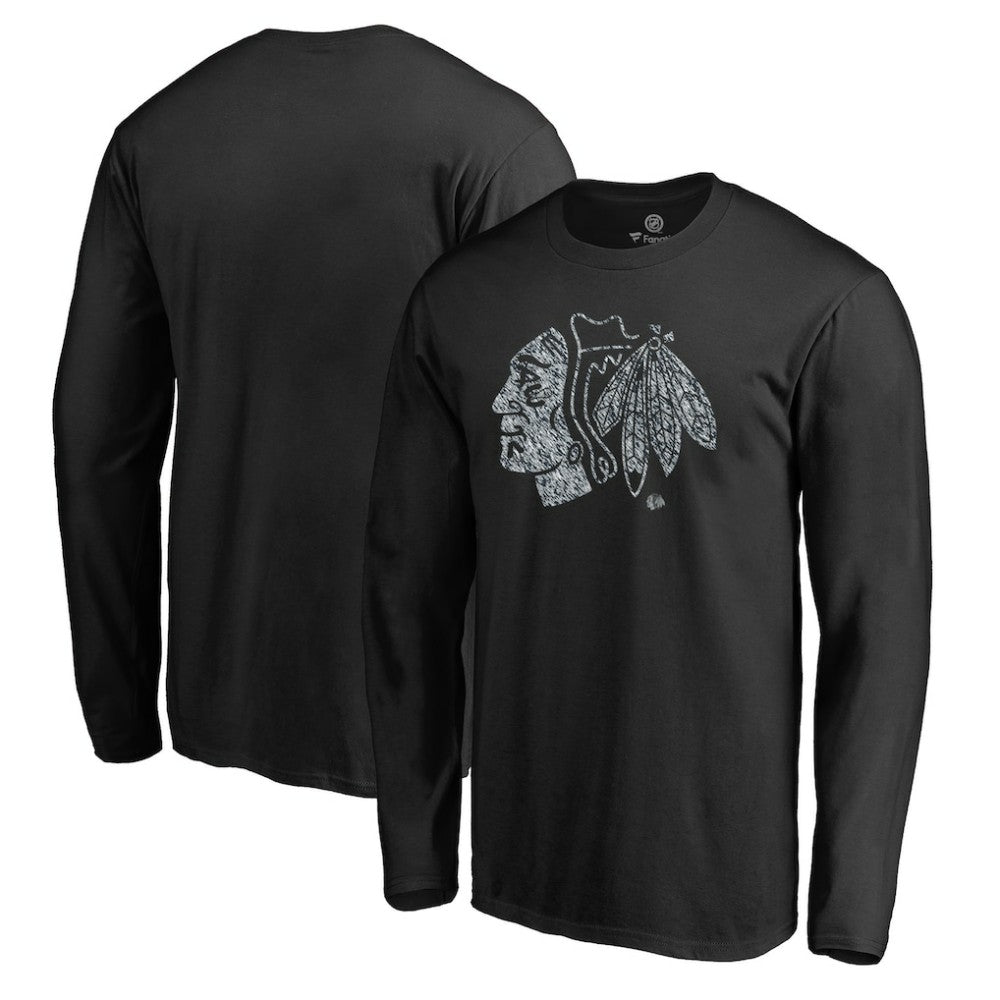 NHL Chicago Blackhawks Static Logo Long Sleeve T-Shirt - Black