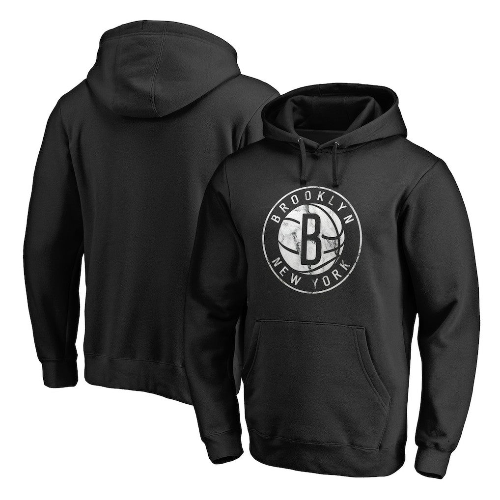 Brooklyn Nets Marble Logo Pullover Hoodie Black