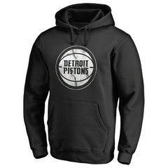 Detroit Pistons Marble Logo Pullover Hoodie Black