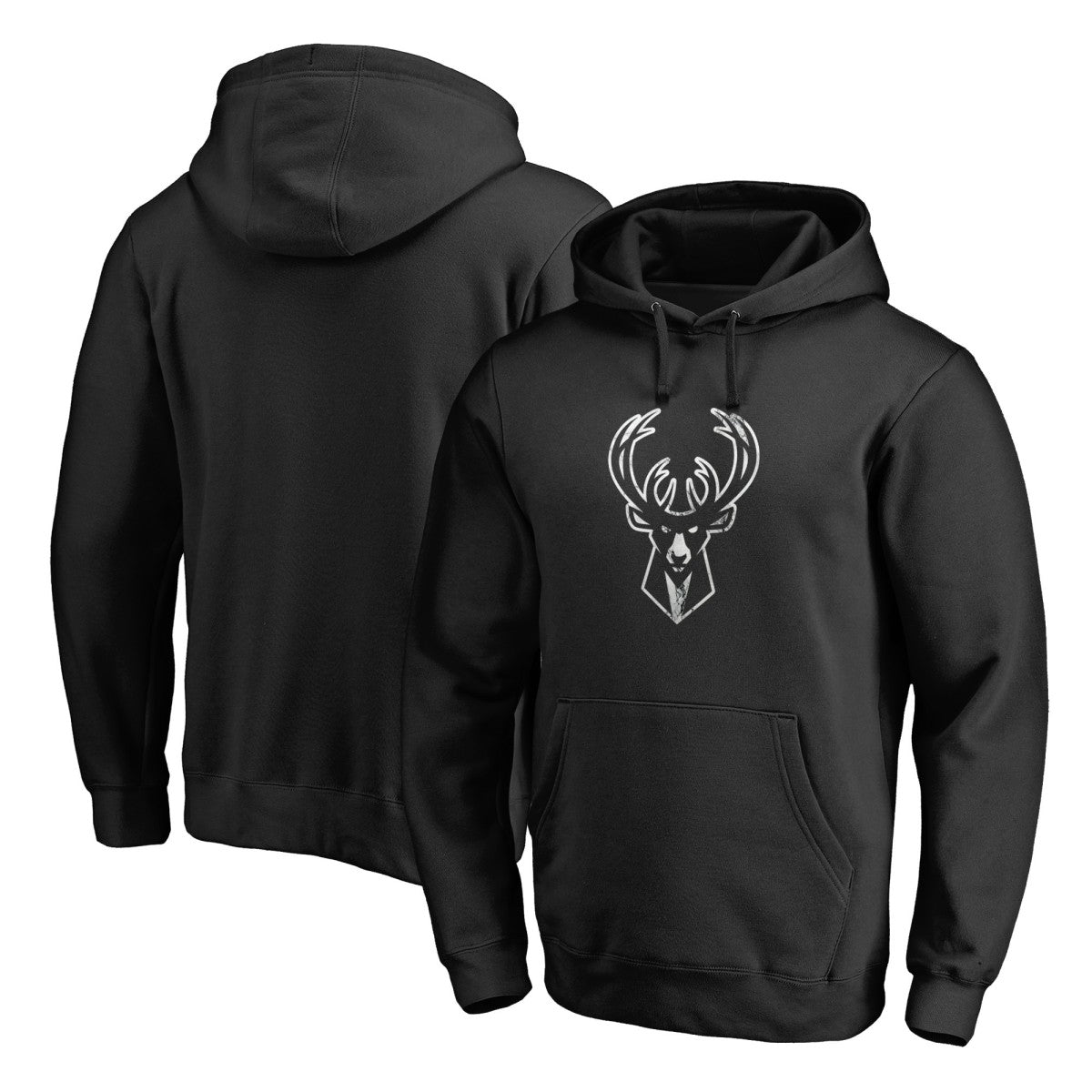 Milwaukee Bucks Marble Logo Pullover Hoodie Black