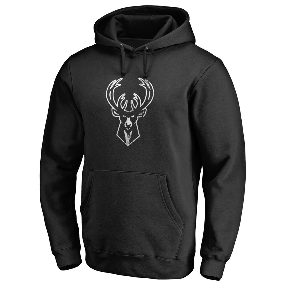 Milwaukee Bucks Marble Logo Pullover Hoodie Black