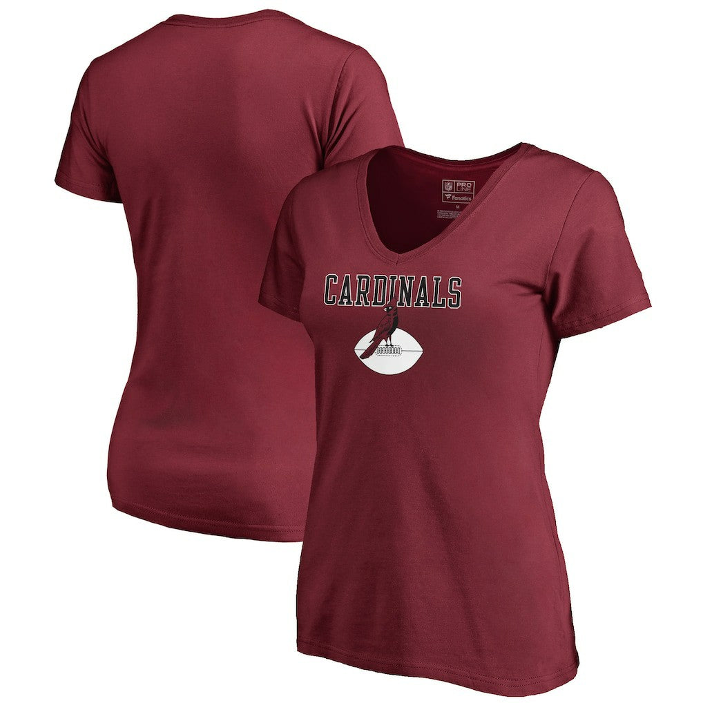 Arizona Cardinals Women's Vintage Team Lockup V-Neck T-Shirt Cardinal