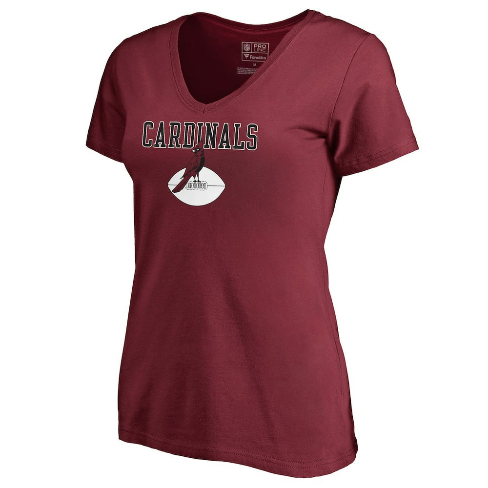 Arizona Cardinals Women's Vintage Team Lockup V-Neck T-Shirt Cardinal