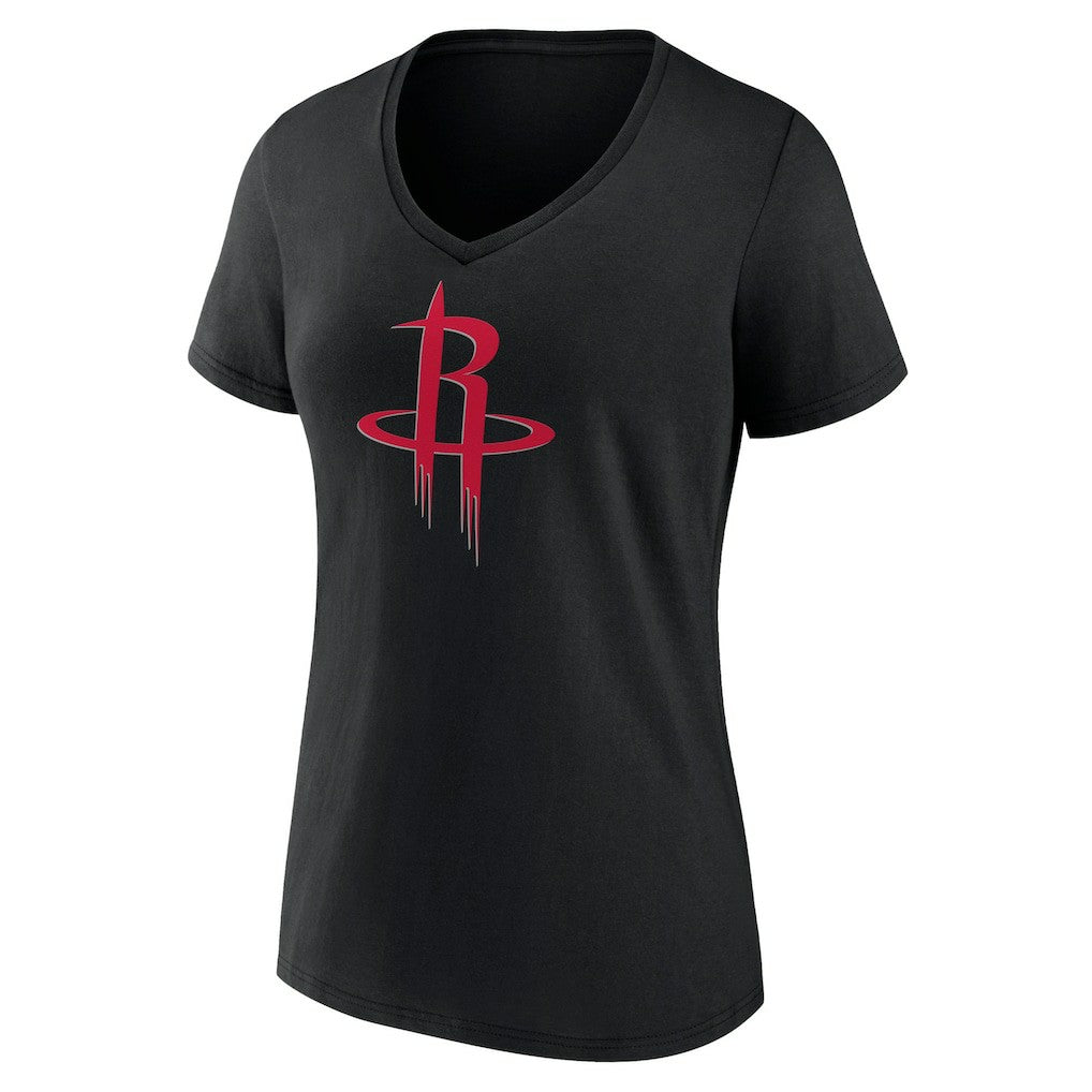 Houston Rockets Women's Primary Logo V-Neck T-Shirt Black
