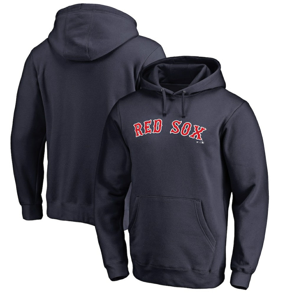 Boston Red Sox Official Wordmark Fitted Pullover Hoodie - Navy Hoodies