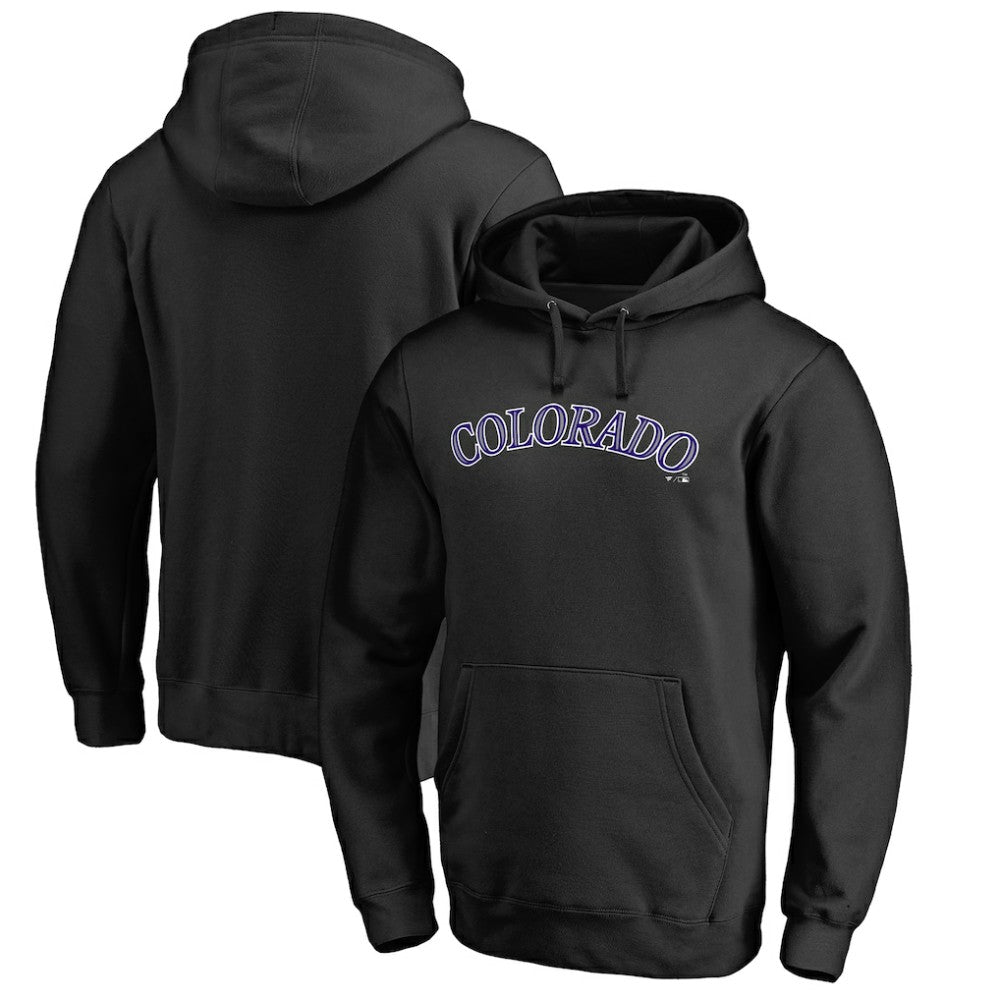 Colorado Rockies Official Wordmark Fitted Pullover Hoodie - Black Hoodies
