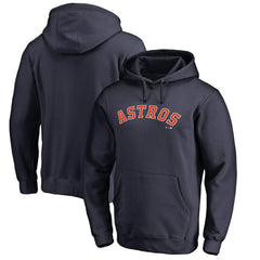Houston Astros Official Wordmark Fitted Pullover Hoodie - Navy Hoodies