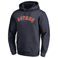 Houston Astros Official Wordmark Fitted Pullover Hoodie - Navy Hoodies