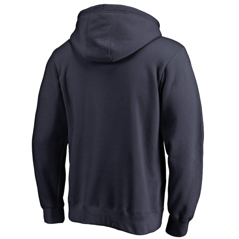New York Yankees Official Wordmark Fitted Pullover Hoodie - Navy Hoodies