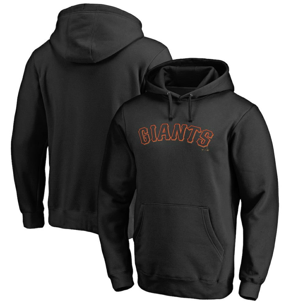 San Francisco Giants Official Wordmark Fitted Pullover Hoodie - Black Hoodies