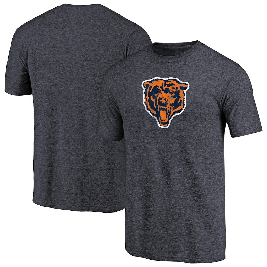 Chicago Bears Throwback Logo Tri-Blend T-Shirt Navy