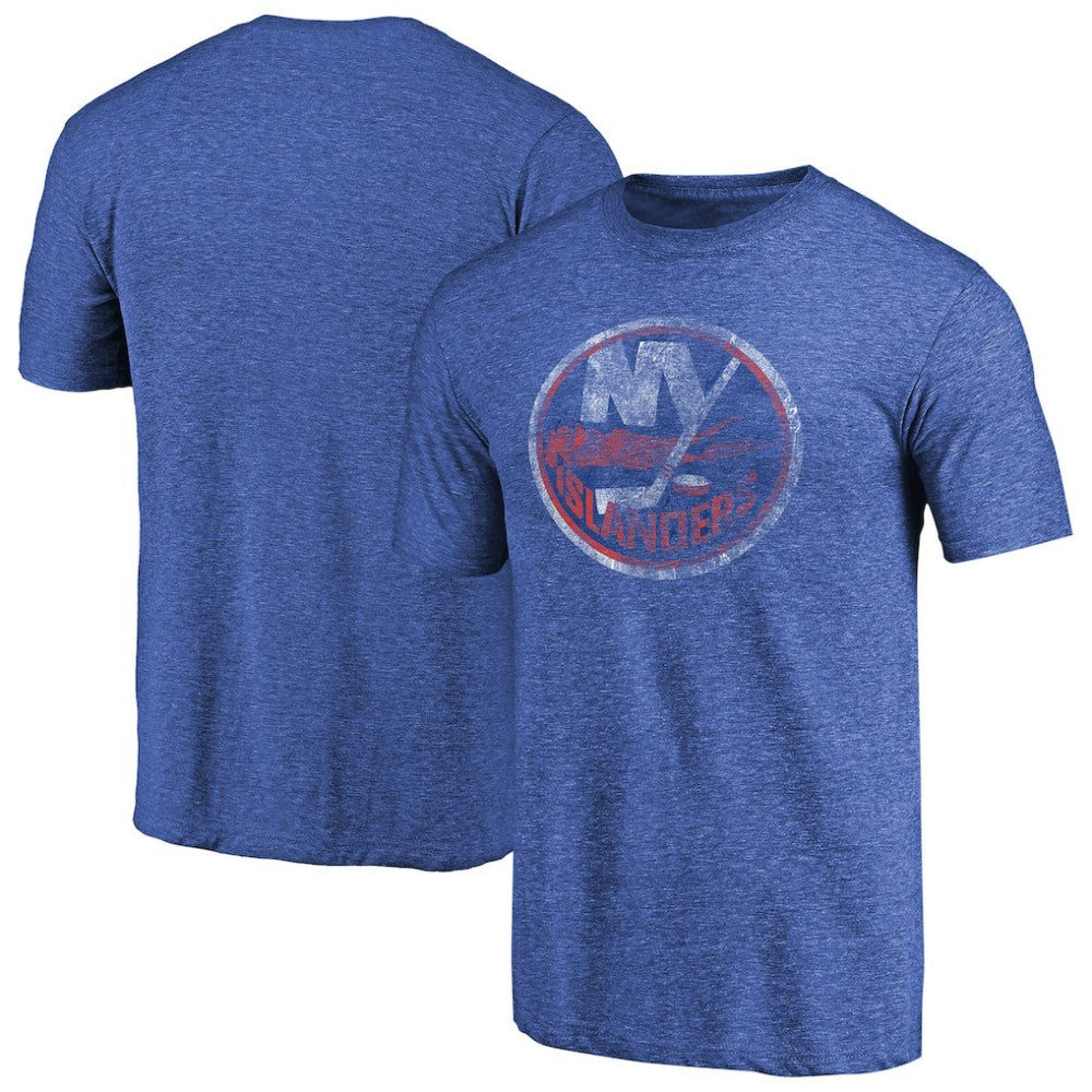 NHL New York Islanders Throwback Vintage Logo Tri-Blend T-Shirt - Royal