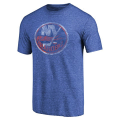 NHL New York Islanders Throwback Vintage Logo Tri-Blend T-Shirt - Royal