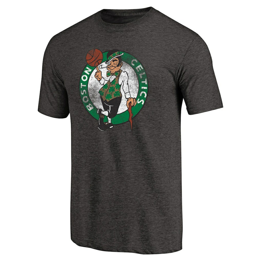 Boston Celtics Distressed Logo Tri-Blend T-Shirt Black