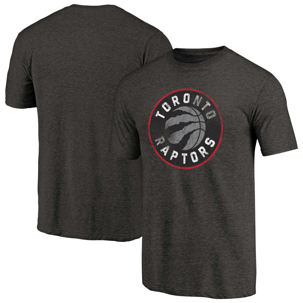 Toronto Raptors Distressed Logo Tri-Blend T-Shirt Black