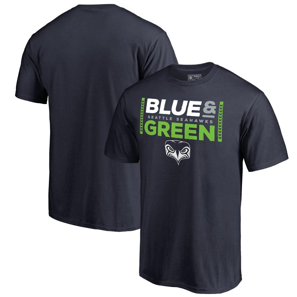 Seattle Seahawks Alternate Team Logo Gear Blue & Green T-Shirt College Navy