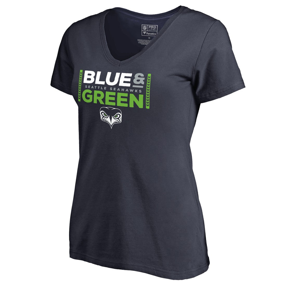 Seattle Seahawks Women's Alternate Team Logo V-Neck T-Shirt Navy