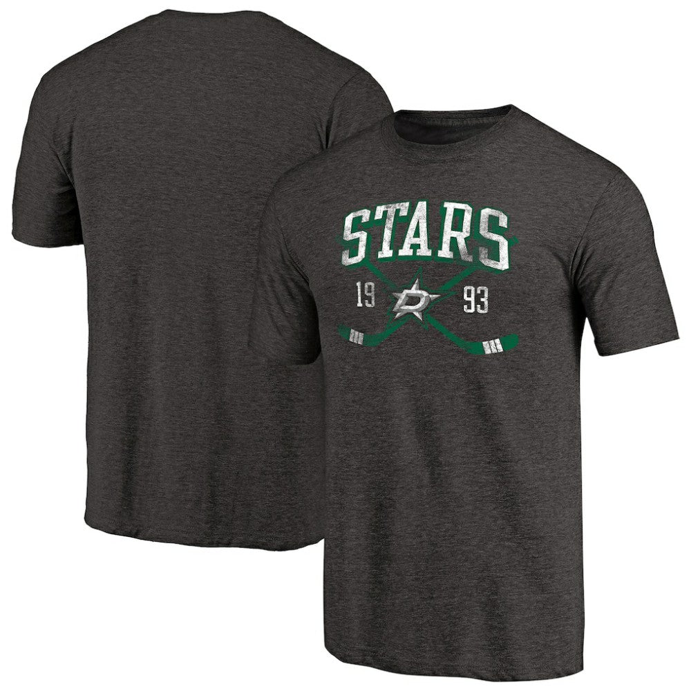 NHL Dallas Stars Vintage Collection Line Shift Tri-Blend T-Shirt - Black