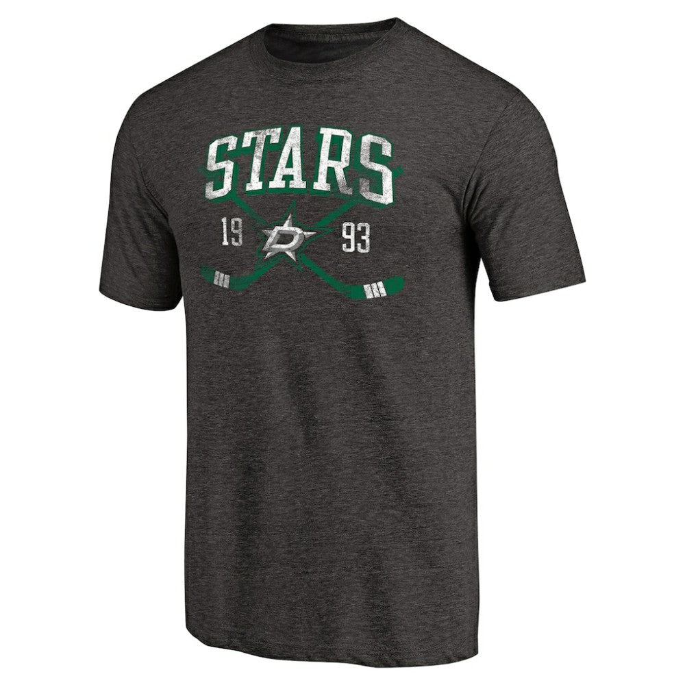 NHL Dallas Stars Vintage Collection Line Shift Tri-Blend T-Shirt - Black