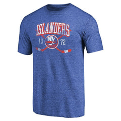 NHL New York Islanders Vintage Collection Line Shift Tri-Blend T-Shirt - Royal