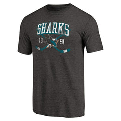 NHL San Jose Sharks Vintage Collection Line Shift Tri-Blend T-Shirt - Black