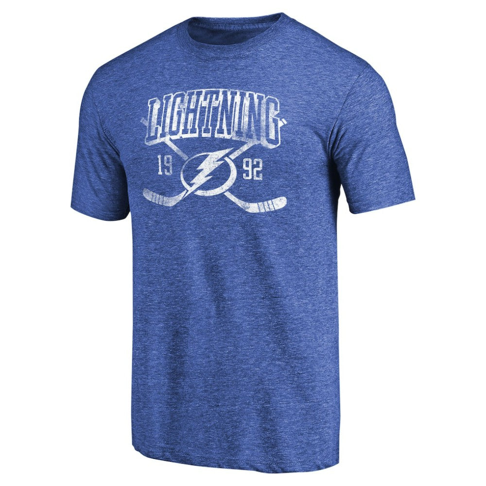 NHL Tampa Bay Lightning Vintage Collection Line Shift Tri-Blend T-Shirt - Heathered Blue