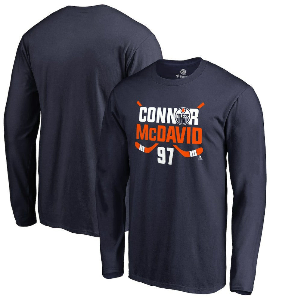 NHL Connor McDavid Edmonton Oilers Hometown Collection CM97 Long Sleeve T-Shirt - Navy