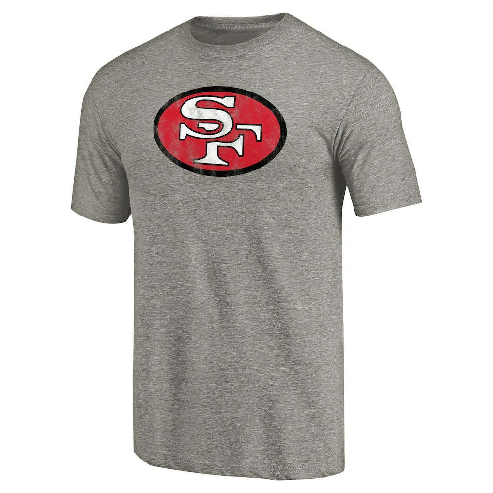 San Francisco 49ers Throwback Logo Tri-Blend T-Shirt Ash