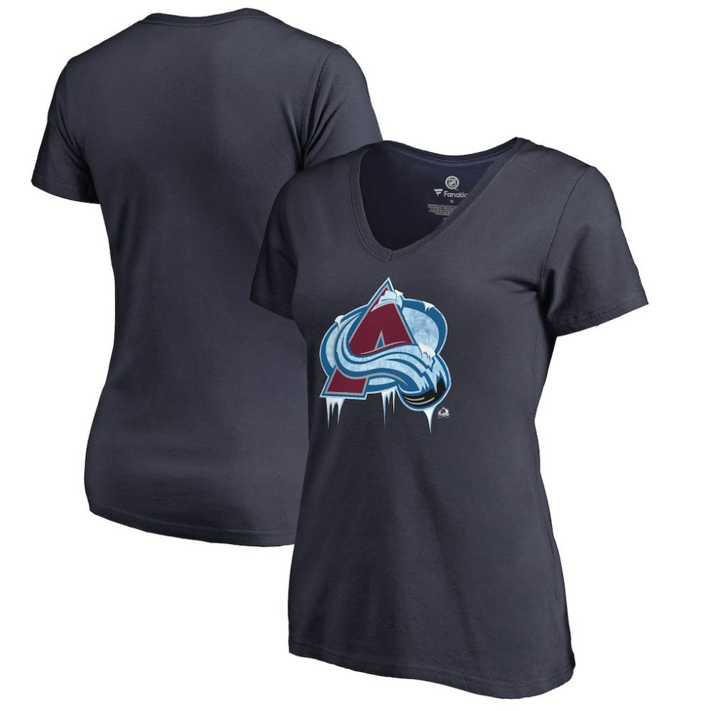 NHL Colorado Avalanche Women's Fan Favorite Team Slogan V-Neck T-Shirt - Navy