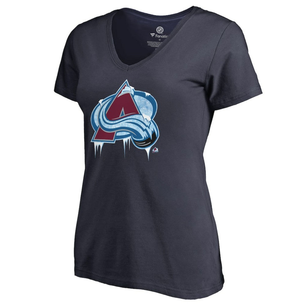 NHL Colorado Avalanche Women's Fan Favorite Team Slogan V-Neck T-Shirt - Navy