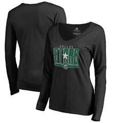 NHL Dallas Stars Women's Hometown Collection V-Neck Long Sleeve T-Shirt - Black