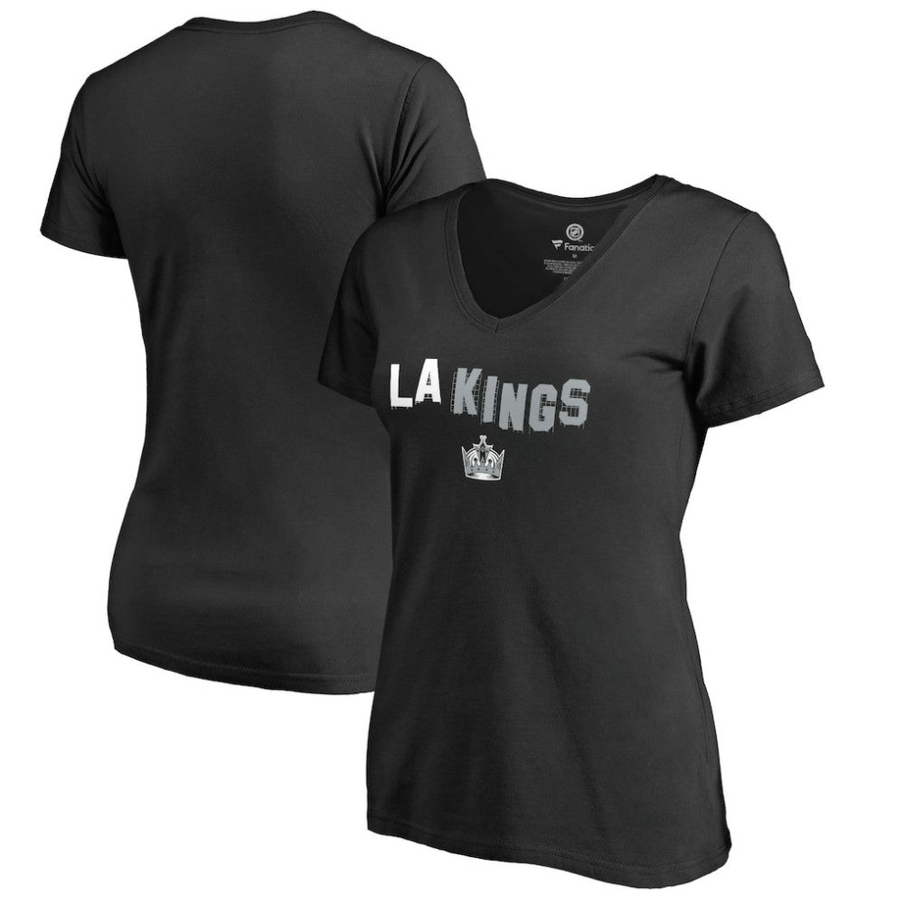 NHL Los Angeles Kings Women's Fan Favorite Team Slogan V-Neck T-Shirt - Black