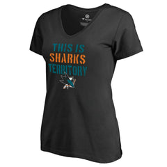 NHL San Jose Sharks Women's Fan Favorite Team Slogan V-Neck T-Shirt - Black