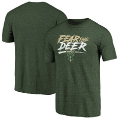 Milwaukee Bucks Fear the Deer Hometown Collection Tri-Blend T-Shirt Green