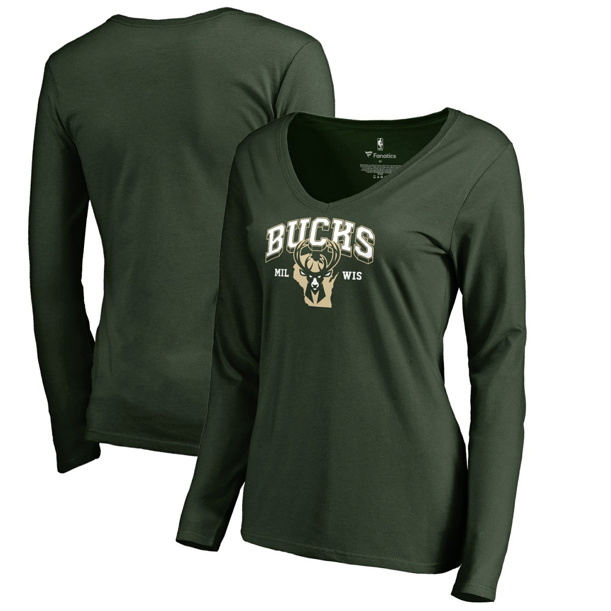 Milwaukee Bucks Women's Wisconsin Basketball Hometown Collection Long Sleeve T-Shirt Green